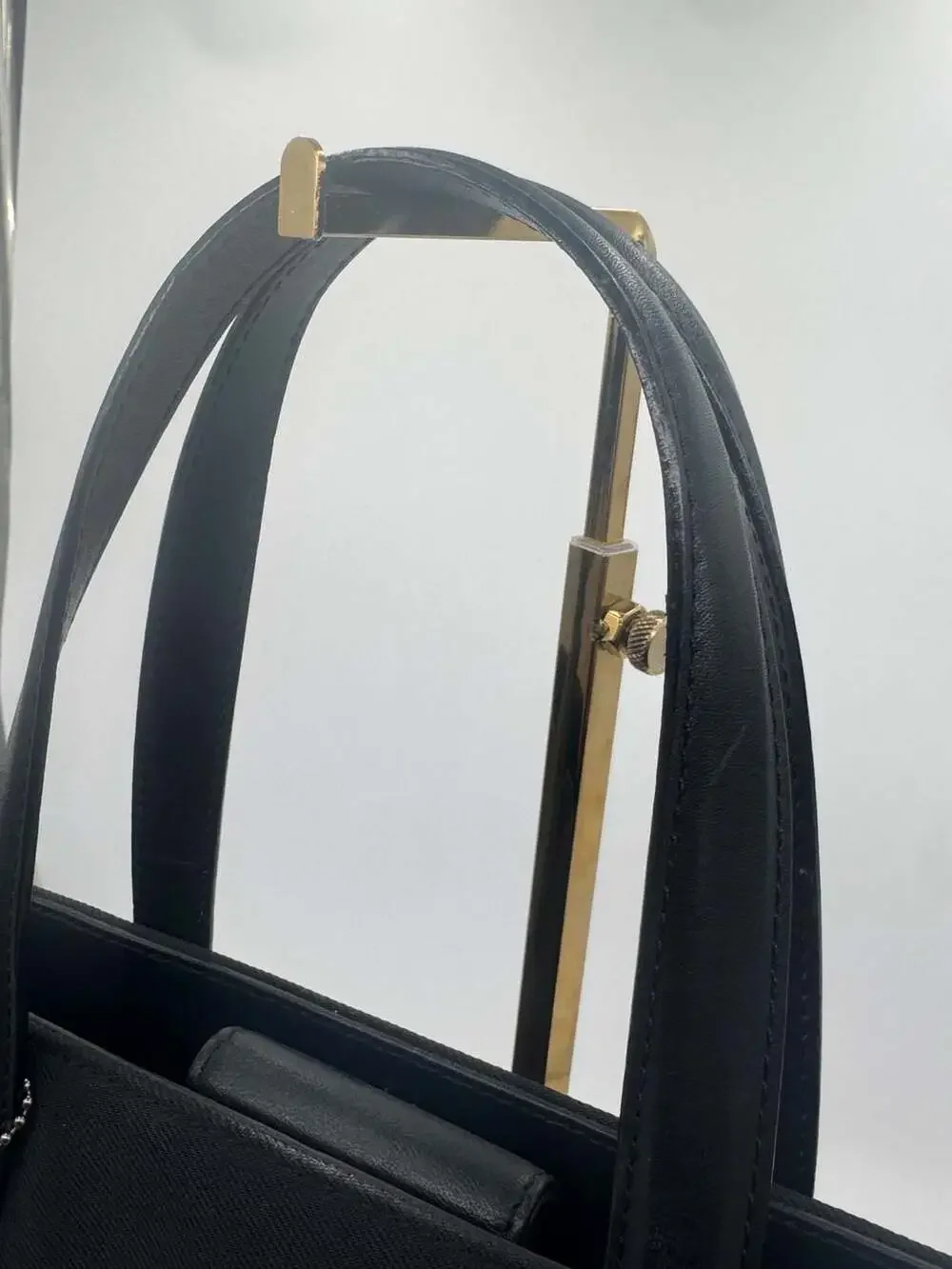 Coach Vintage Mercer Black Nylon Leather Shoulder Tote Bag Y2K